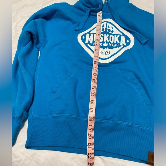 Muskoka Bear Wear Turquoise Blue Pullover Hoodie - Picture 3 of 8